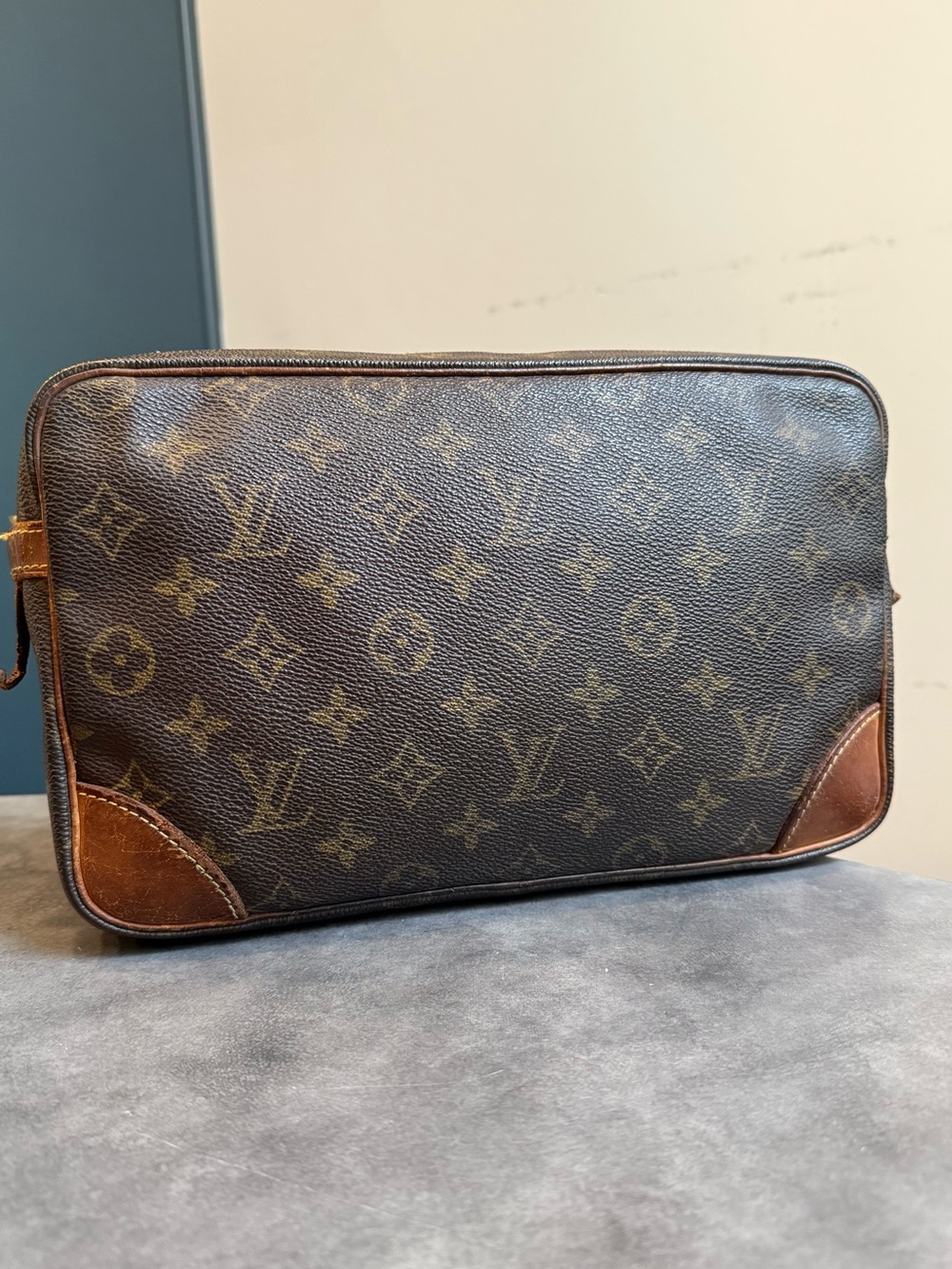 Louis Vuitton Vintage Brown Monogram Canvas Pouch - Picture 3 of 12